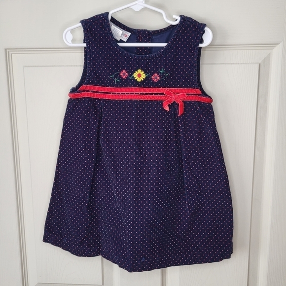 Samantha Says‎ Toddler Girl Navy Blue Corduroy Jumper Dress 4T - Picture 1 of 7